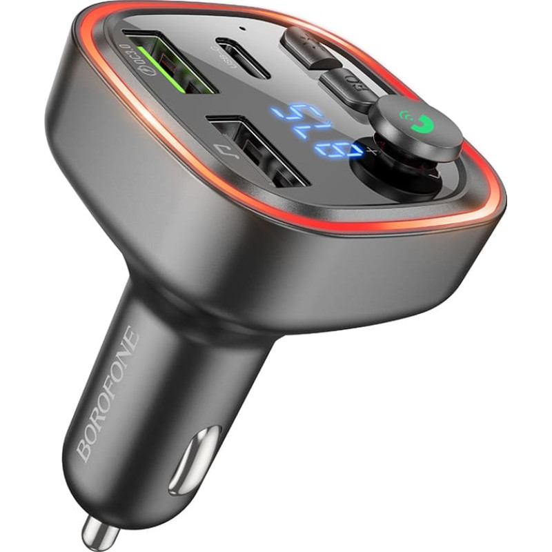 Borofone raidītājs FM BC48 Broad MP3, Bluetooth - 2xUSB + C tipa - QC 3.0 18W melns (bojāts iepakojums)