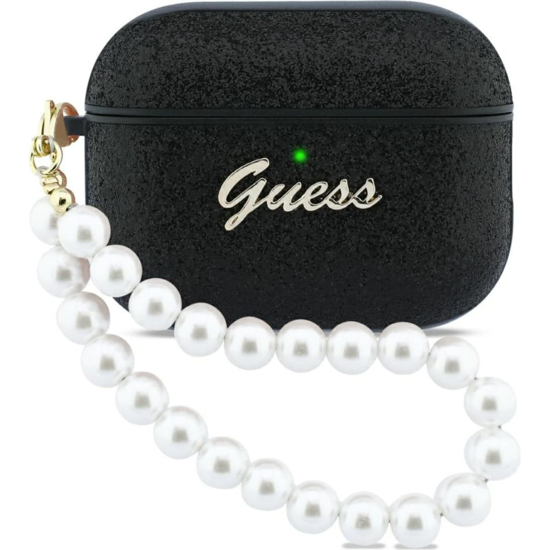 Case Guess Glitter Pearl Strap for  AirPods Pro 3 black
