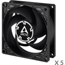 Arctic P8 Silent Pressure-Optimised Extra Quiet Fans, 3-pin, 80mm, melni, 5 gab.
