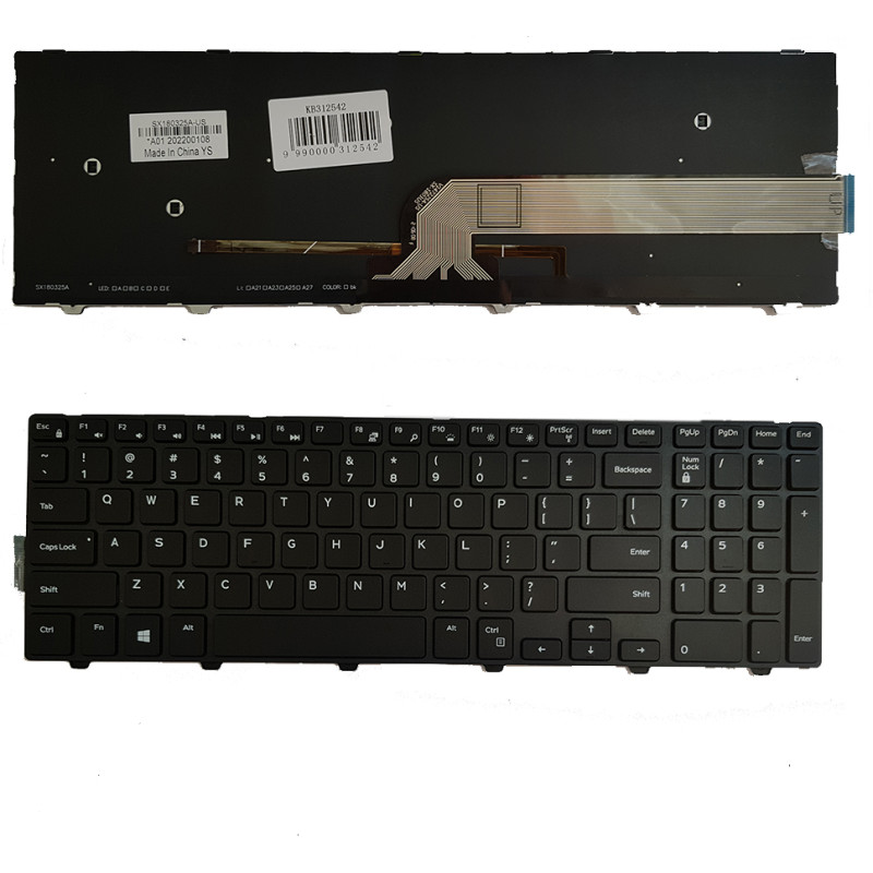 Dell Inspiron 5558 tastatūra ar fona apgaismojumu (ASV)