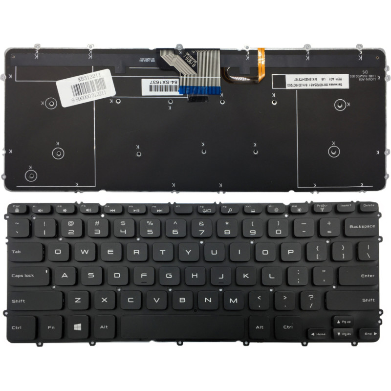 Dell tastatūra: Precision M3800 XPS 15 9530 ar fona apgaismojumu