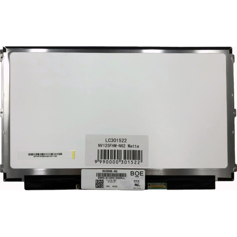 AUO LCD ekrāns 12,5" 1920x1080 FHD, LED, IPS, SLIM, matēts, 30 kontaktu (labais), A+