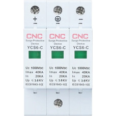 CNC Līdzstrāvas pārsprieguma aizsardzības ierīce, 3P, C klase, 20&ndash;40 kA, 1000 V līdzstrāva