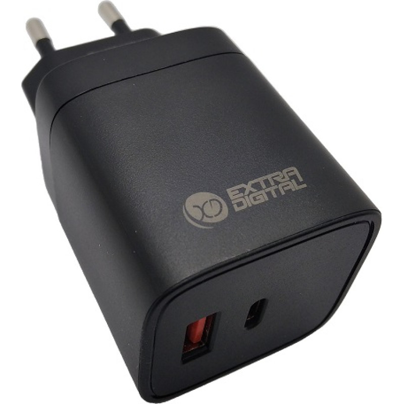 Extradigital Lādētājs EXTRA DIGITAL GaN USB Type-C, USB Type-A: 45W, PPS