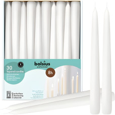 Bolsius Galda sveces Professional 30gab kastē 250|24mm baltas