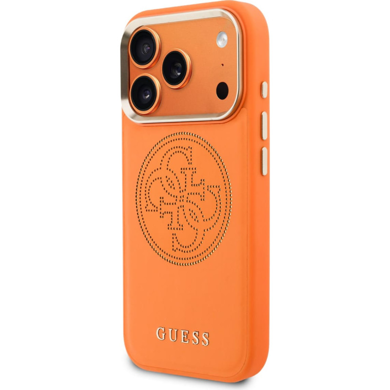 Guess PU Perforated 4G Case for iPhone 17 Pro Max Orange