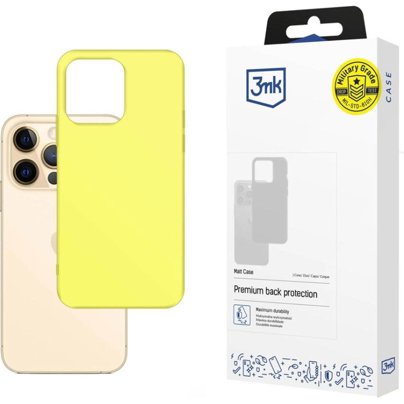 3Mk Protection Case for iPhone 13 Pro from the 3mk Matt Case series - lime green