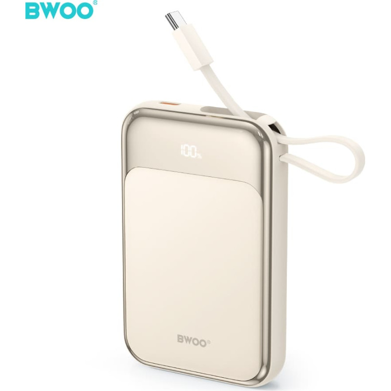 BWOO PD 20W 10000 mAh Power Bank With Usb-c Cable and Display P80 black