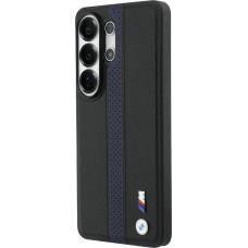 BMW M PU Leather Perforated Stripes and Metal Logo Magnetic Case for Samsung Galaxy S26 Ultra Blue