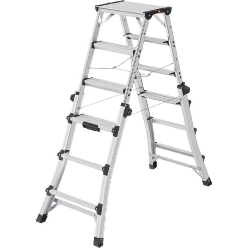 Hailo Kāpnes teleskopiskās Master DTL100  | alumīnija | 2x4 - 2x6 pakāpieni