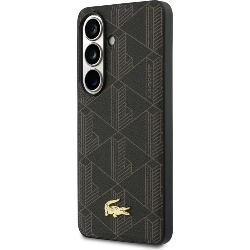 Lacoste PVC Blend Monogram Gold Logo Magnetic Case for Samsung Galaxy S26+ Brown