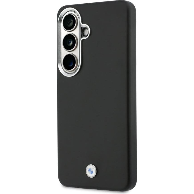 BMW Signature PU Leather Metal Logo Magnetic Case for Samsung Galaxy S26+ Black