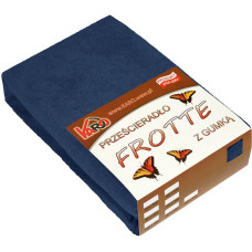 Frotē pieguļošs palags 180x200 tumši zils 034 biezs 200g/m2