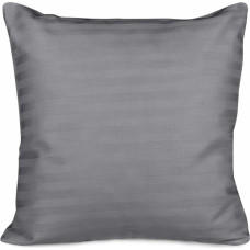Cizgili Damaskas satīna spilvendrāna 40x40 antracīta pelēkas svītras