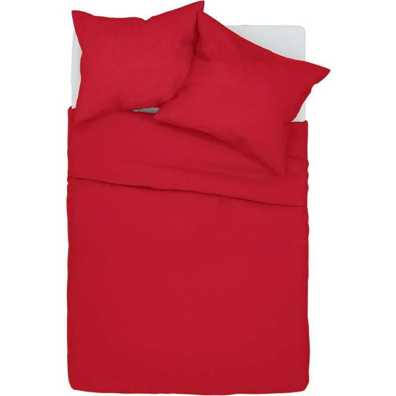 Kokvilnas gultasveļa 180x200 sarkana vienkārša Simply
