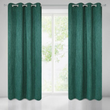 Gatavs aizkars ar starplikām 135x250 tumši zaļš, izgatavots no biezāka Rossie auduma