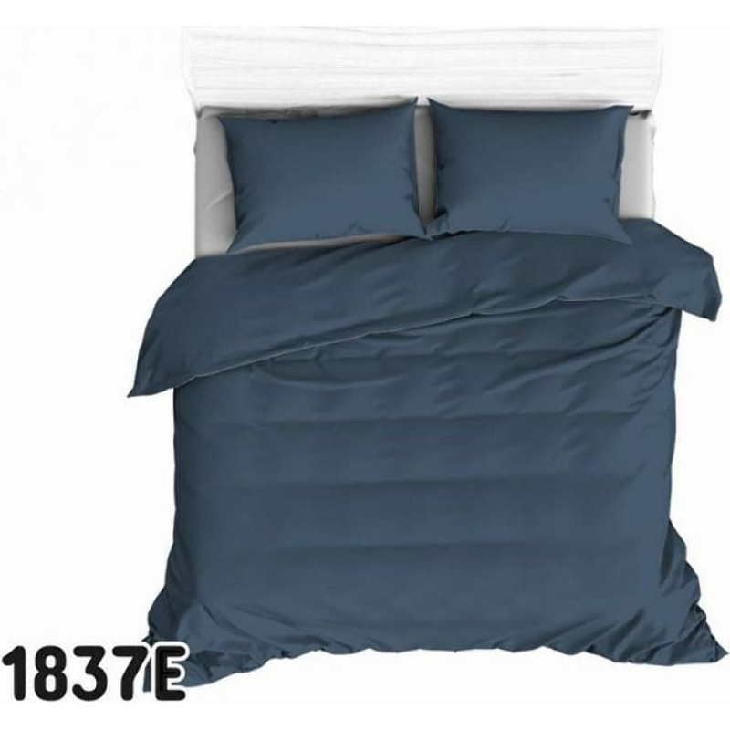 Kokvilnas gultas veļa 160x200 1837E zila netīra 72 vienkrāsaina
