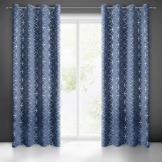 Aptumšojošs aizkars 135x250 Abella tumši zils sudrabs gatavs ar uzmavām Blackout