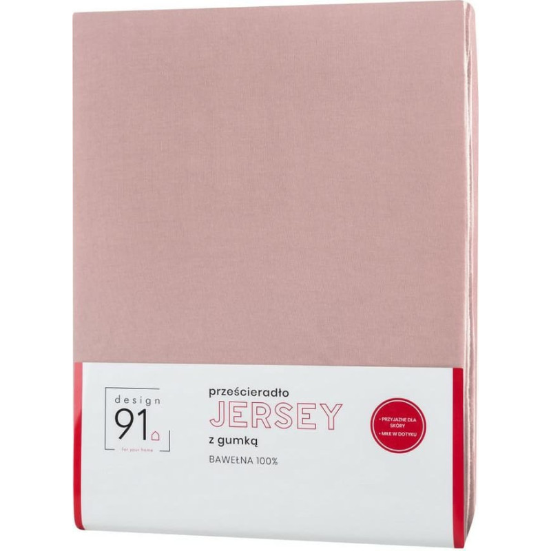 Džersijai pieguļošs palags 90x200 pūderrozā augstajam matracim 25 cm 125 g/m2