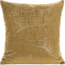 Dekoratīvā spilvendrāna 45x45 Blink 13D medus ar sudraba banānu lapu velūra motīvu