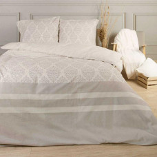 Flaneļa gultas veļa 160x200 Ornaments pelēks bēšs 31494/2 Flanels 3