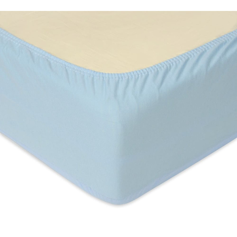 Džersijai pieguļošs palags 90/100x190/200x30 zils ar gumiju augstajam matracim 30 cm Džersija 1