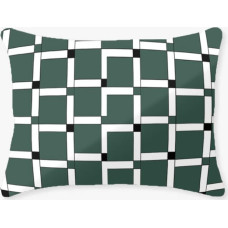 Kokvilnas spilvendrāna 50x60 kvadrāti zaļi balts 1434N Classic