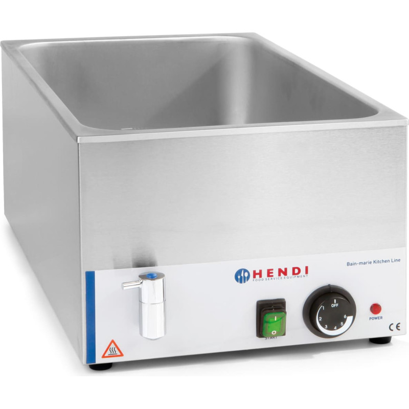 Hendi Regulējama elektriskā ūdens tvertne marie priek&scaron; GN1/1 150mm ar krānu - 238912
