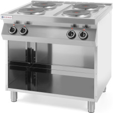 Hendi Brīvi stāvoša elektriskā plīts uz tērauda pamatnes 4 x 2,6kW, platums 80cm
