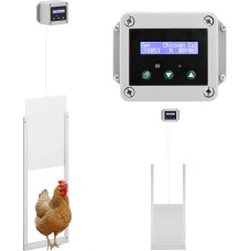 Wiesenfield Automātisks vistu kūts durvju atloks ar gaismas sensoru, ar akumulatoru darbināms 6V LCD