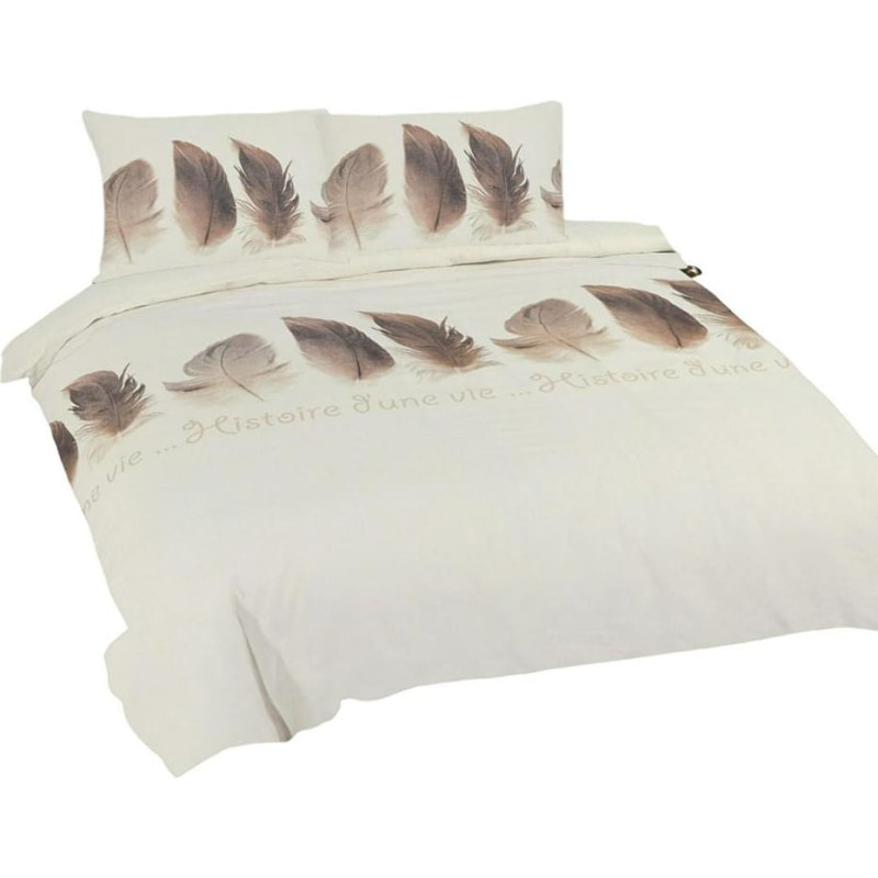 Kokvilnas gultasveļa 160x200 Spalvas bēši brūns Universāls