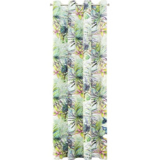 Aizkars 140x250 Rommy baltas zaļas lapas, kas ir gatavas uz velūra starplikām