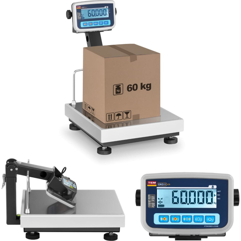 TEM Legalizēti noliktavas platformas svari BEKO+ RS232 60kg / 20g