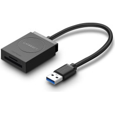 Ugreen SD / micro SD atmiņas karšu lasītājs, USB 3.0 spraudnis, 15 cm - melns