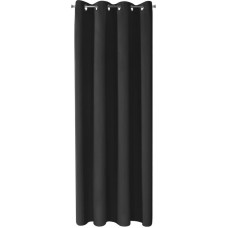 Aizkars 140x270 Logan melns, gatavs ar cilpām