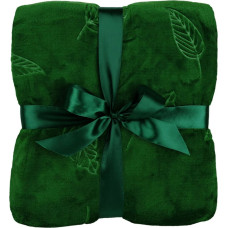 Calen sedziņa 150x200 zaļa reljefa ar lapiņām mikroflaneļa Vasara 23