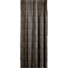 Aptumšojošs aizkars 140x260 Sofia Velvet melns bēšs ģeometrija gatavs lentei 23. vasara