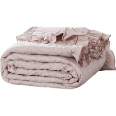 Gultas pārklājs ar volāniem 140x200 Ruffy pūdera volāni rombi krāšņi dekoratīvi I2