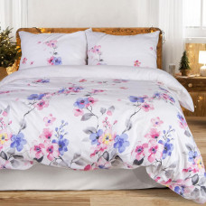 Flaneļa gultasveļa 180x200 Ziedi balti rozā 31501/1 Flanel 3