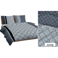 Kokvilnas spilvendrāna 50x60 zila tumši zila ģeometrija 4008 B kokvilna Max