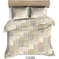Kokvilnas gultas veļa 140x200 bēšs krāsains savārstījums 1320 N kokvilna Max