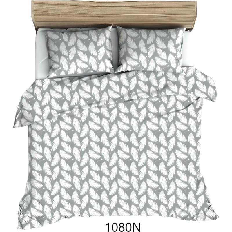 Kokvilnas gultasveļa 140x200 pelēkas baltas spalvas 1080 N kokvilna Maks
