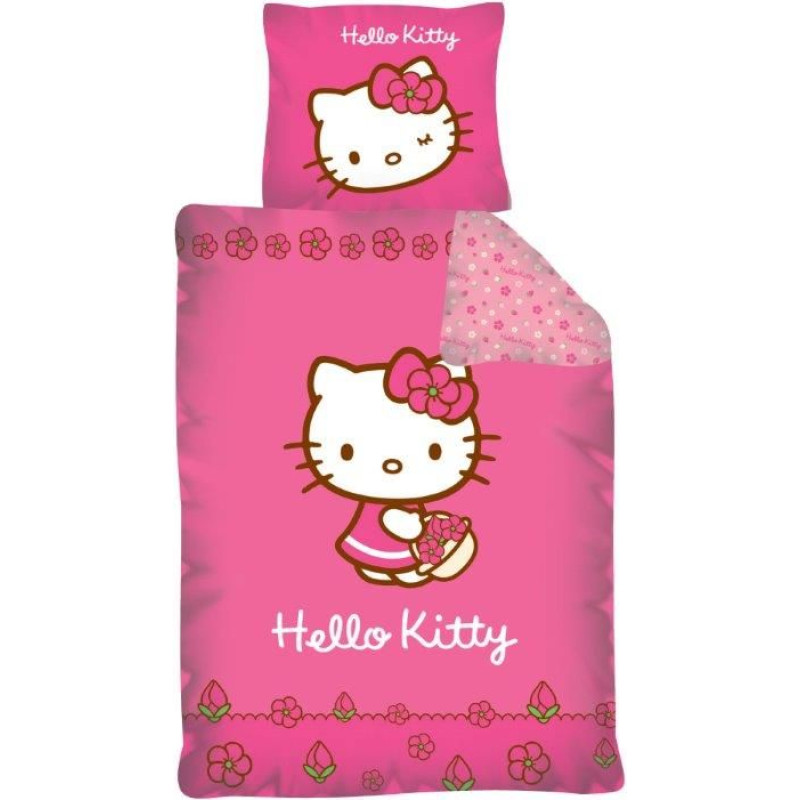 Hello Kitty gultasveļa 140x200 D Hello Kitty ar grozu 4129