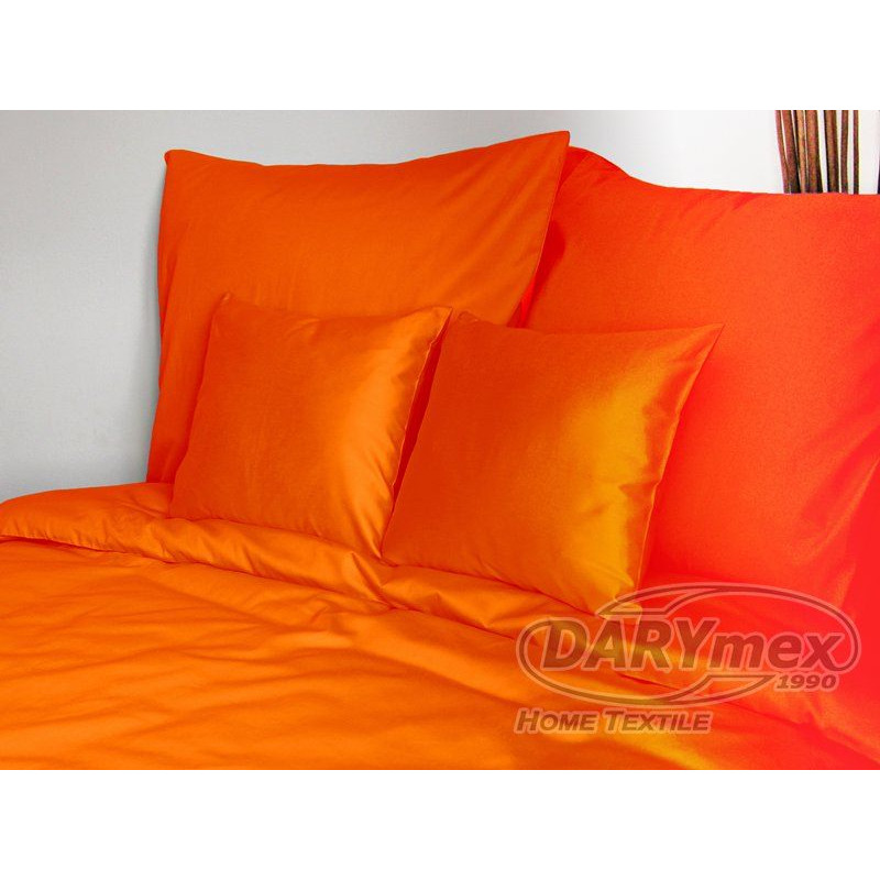 Satīna gultas veļa 160x200 oranža 035 vienkārša