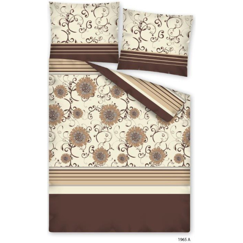 Kokvilnas gultasveļa 160x200 D Brown Flowers 1965 Lieliska cena