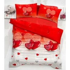 Satīna gultas veļa 160x200 Lovely Karmizi Red Valentini Valentīna dienai