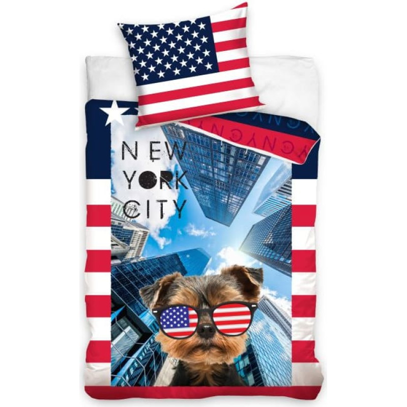 Ņujorkas kokvilnas gultas veļa 140x200 New York City 8290 NY 9001