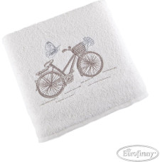 Sara dvielis 50x90 01 krēms ar izšuvumu 450 g/m2