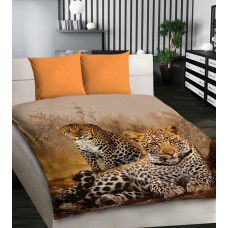 3D mikrosatīna gultas veļa 160x200 10 gepardu pāris 0989 Bed&You