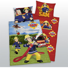 Kokvilnas gultas veļa 135x200 Fireman Sam 7542 Fire Department spilvendrāna 80x80